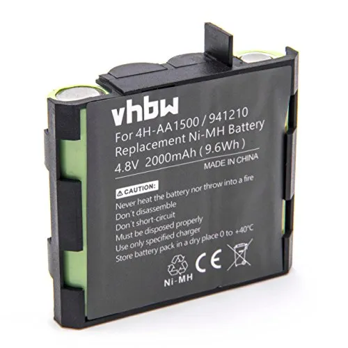 vhbw NiMH batteria 2000mAh (4.8V) compatibile con tecnologia medica sostituisce elettrostimolatore Compex Fit 1.0, Fit 3.0, Full Fitness, FullFitness, Mi, Mi-Fitness