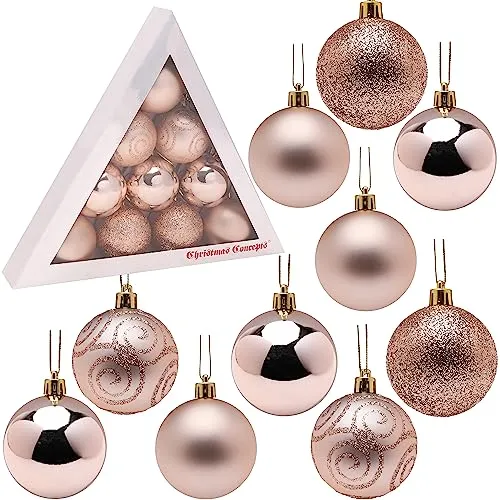 Christmas Concepts® Confezione di Palline di Albero di Natale da 10-60 mm - Baubles Decorati Lucidi, opachi e Glitterati (Champagne)
