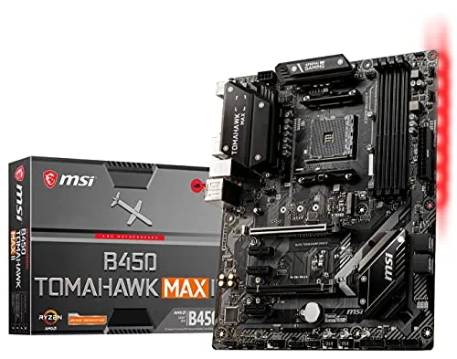 MSI Arsenal Gaming - Scheda madre AMD Ryzen 2ND e 3a generazione AM4 M.2 USB 3 DDR4 DVI HDMI Crossfire ATX (B450 TOMAHAWK Max) (B450TOMAMAX)