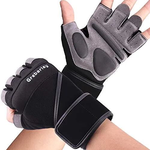 Fitness Gloves Sollevamento pesi, protezione totale del palmo, guanti da allenamento traspiranti per uomo e donna(Nero, S)