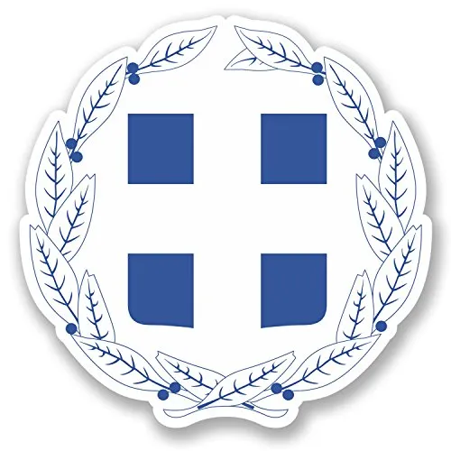 2 x 10 cm in vinile, motivo bandiera Grecia bagagli di viaggio ipad computer portatile cuffia Greco # 4873