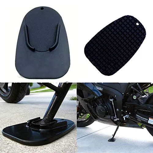 3pcs moto cavalletto laterale piastra comando supporto cuscino Pad base, pratico portatile cavalletto laterale per Yamaha Harley Suzuki universale moto accessori, nero
