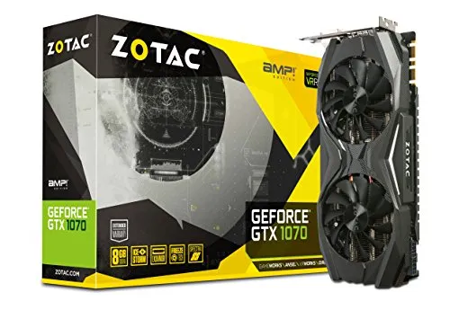 ZOTAC GeForce GTX 1070 8GB AMP! Edition ZT-P10700C-10P Three DP + HDMI + DVI Scheda Video Gaming VR Ready