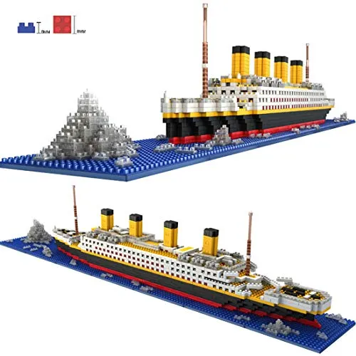 Blocchi di costruzione del modello della nave del Titanic di POXL, 1860 pezzi regali su ordinazione della costruzione di Technic della gru di costruzione del Titanic