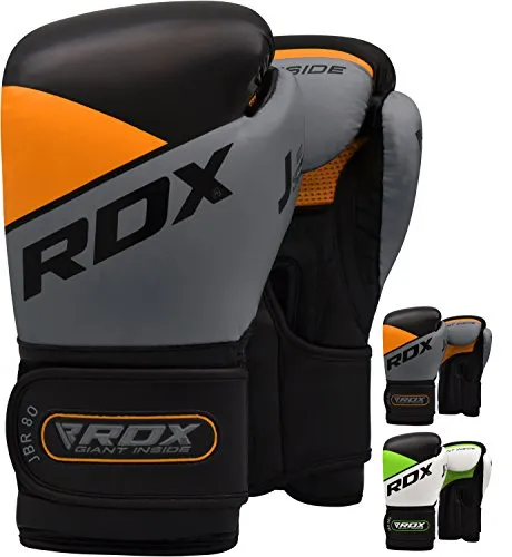 RDX Guantoni Boxe Bambini per Allenamento & Muay Thai | Maya Hide Pelle Junior Guanti da Sacco per Sparring, Kickboxing | Grande per Colpitori Punzonatura, Sacchi Pugilato, 6oz Boxing Gloves