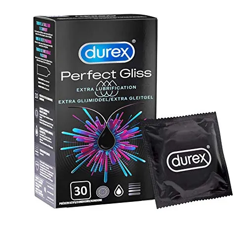 Durex Perfect Gliss - Preservativi maschili, 30 pezzi