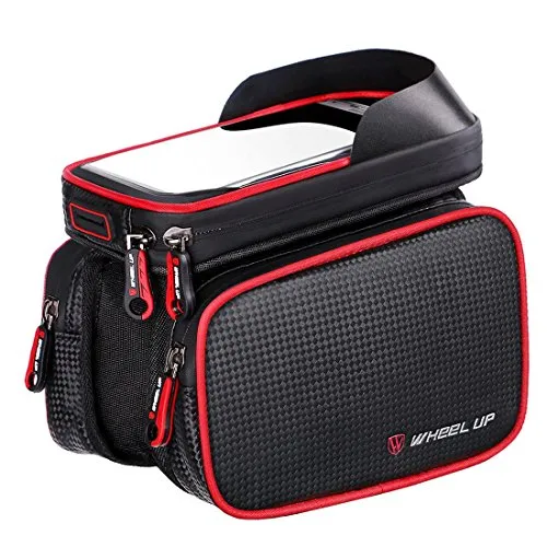 Nuovo 6,2 pollici impermeabile touch screen Borsa bici Top frame cellulare TPU borsa ciclabile MTB strada mountain bike case Borse manubrio , red