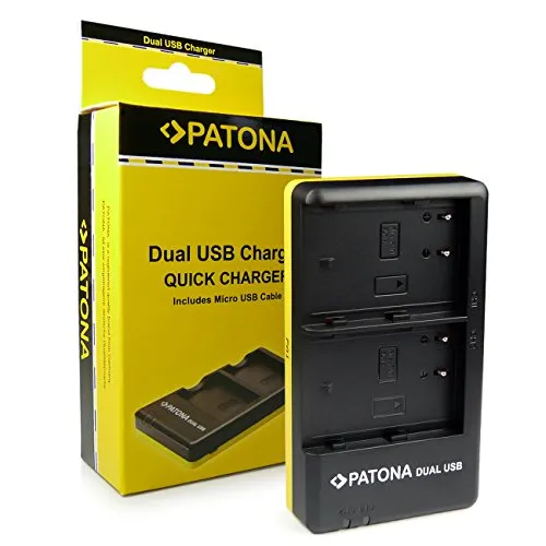 PATONA Caricabatteria doppio per DMW-BLF19 Batteria compatibile con Panasonic Lumix DMC-GH3 DMC-GH4, con micro USB