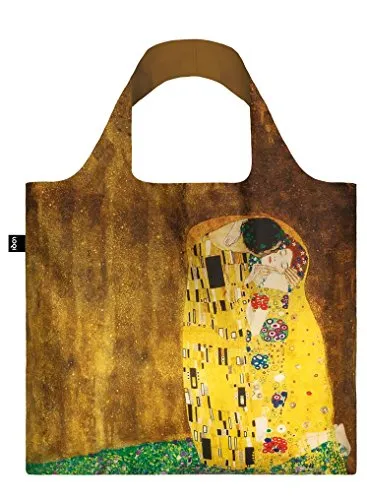 LOQI MUSEUM GUSTAV KLIMT The Kiss, 1907-08 Bag Tote da viaggio, 50 cm, Oro (The Kiss)