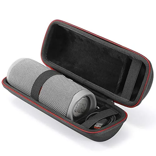 Custodia rigida per JBL Flip 5 / JBL Flip 4 Altoparlante portatile wireless Bluetooth, borsa da viaggio per il trasporto - Nero (fodera nero)