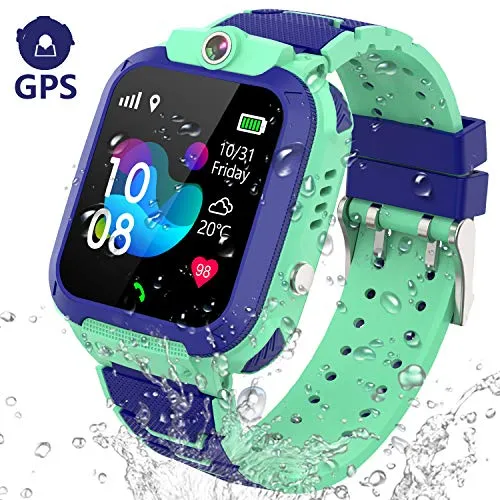 GPS Smartwatch Orologio Bambino - GPS Tracker Smartwatch Bambini Regalo per Ragazzi Ragazze, Kids Smartwatch con SOS Chiamata Voice Chat Camera Alarm Clock Localizzatore GPS Pedometro