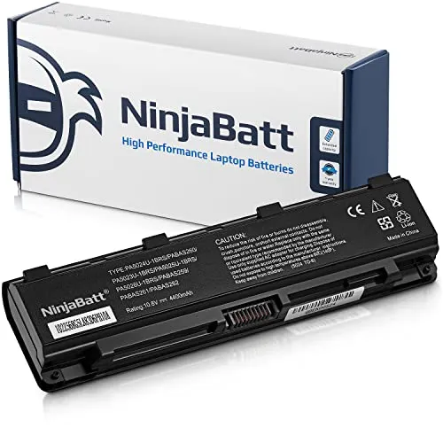 NinjaBatt Batteria per Toshiba PA5024U-1BRS PABAS260 Satellite C850 C850D C855 C870 L850 L855 L870 P850 PABAS262 PA5109U-1BRS PA5026U-1BRS - Alte prestazioni [6 Celles/4400mAh/48wh]