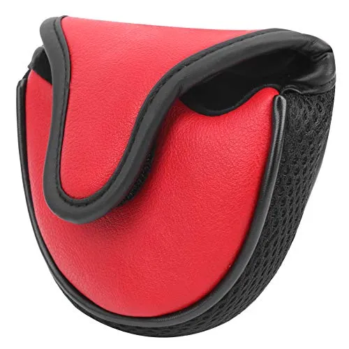 Coperchi per putter da golf, Copri protettivi per putter da golf Copricapo Semicerchio Protezione in pelle PU Accessorio impermeabile(rosso)