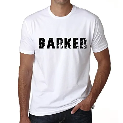Cityone Uomo Maglietta Barker T-Shirt con Stampa Grafica Vintage Idee Regalo Bianco XS