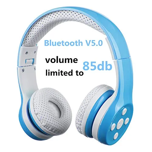 Cuffie Bluetooth wireless per bambini,Hisonic Cuffie bluetooth per bambini Ideale Regalo per Bambini (Blu)