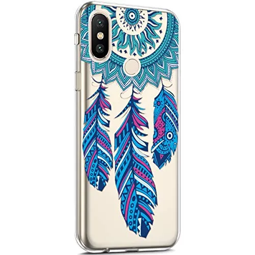 Surakey Cover Xiaomi Mi Max 3, Custodia Silicone Trasparente con Disegni Fiore Ciliegio Cartoon Divertente Ultra Sottile Leggero Protettiva Skin Crystal Clear Cover per Xiaomi Mi Max 3,Acchiappasogni