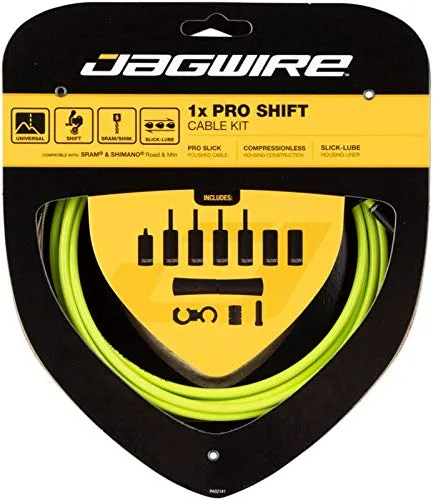 Jagwire Pro, Kit Guaina E Cavo Cambio/Deragliatore, Verde (Organic Green), Taglia Unica