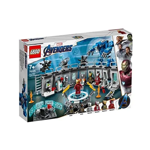 LEGO Super Heroes Marvel Avengers Sala delle Armature di Iron Man, Playset Laboratorio Modulare con 6 Minifigure dell’Universo Marvel, 76125