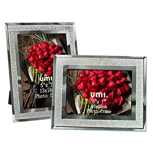 Amazon Brand-Umi Cornice Foto 13x18cm con Vetro Scintillante, 2 pezzi