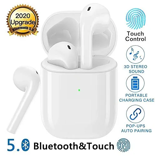 Cuffie Bluetooth 5.0 Auricolari Senza Fili,riduzione del rumore stereo 3D HD,Cuffie Wireless Sport with IPX7 Impermeabile,24H Playtime Vero,per Pro/Ios/Android/Samsung/Huawei