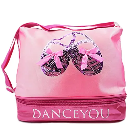 DANCEYOU Borsa per Danza Classica Balletto Sport Ginnastica Latin Ballerina Bambini Ragazza Rosa