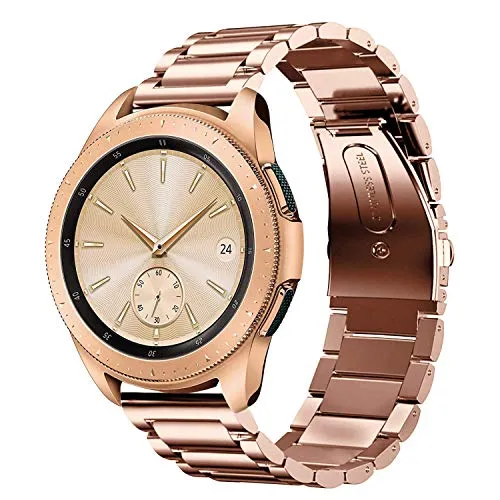 SUNDAREE Compatibile con Cinturino Galaxy Watch 42/Galaxy Watch Active,20MM Cinturini Ricambio Acciaio Inossidabile Orologio Sostituzione Cinghia Polso per Samsung Galaxy Watch 42/Ative(42 Oro Rosa)