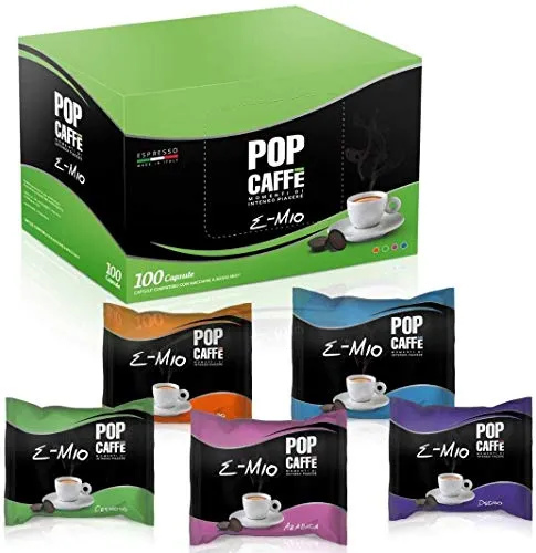 Caffe' Pop Capsule E-Mio Mix Arabico, Deca Compatibili A Modo Mio - 100 Pezzi