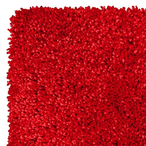 Home Life Tappeto con Motivo Super Shaggy, Polipropilene, Rosso, 80 x 150 cm