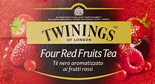 Twinings Te' Nero Aromatizzato ai Frutti Rossi, 25 Bustine, 50g