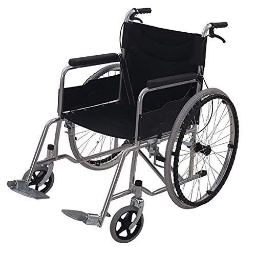 HPDOSHP Carrozzina disabili Pieghevole - Sedie a rotelle Pieghevoli e Leggere: poggiapiedi Regolabili e Easy-Release, Anti-Tilt,Ruota Posteriore da 24 Pollici