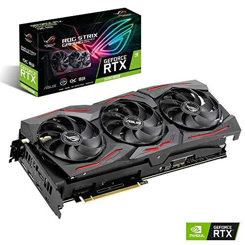 Asus ROG Strix GeForce RTX 2080 SUPER OC Edition 8 GB GDDR6, Scheda Video Gaming, LED RGB, Aura Sync e Dissipatore Triventola per Gaming, Alti Refresh Rate e VR