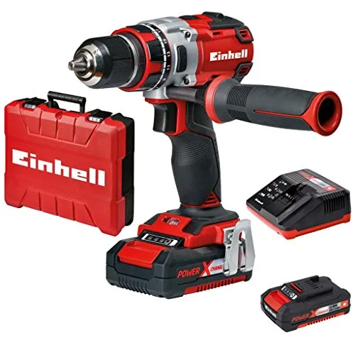 Einhell 4513851 Trapano Avvitatore Te-CD 18 Li Bl, Power X-Change, Ioni di Litio, 2X Batterie 2.0 Ah, 2 Caricabatterie, 60 NM, Mandrino 13 mm, 18 V, Incluso 2,0