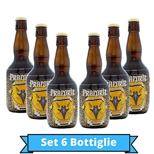 Praforte Bionda - Birra Chiara - Pilsner Artigianale a Bassa Fermentazione - Confezione da 6 bottiglie da 50 cl
