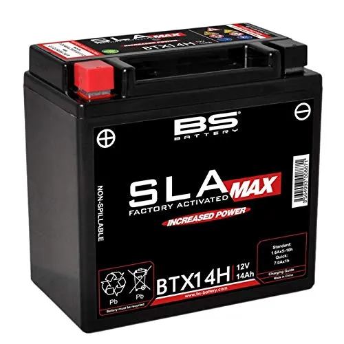 Batteria BS Sla-Max BTX14H 12 V 14 Ah 220 CCA B MW R 1200 GS ADVENTURE 2005/2019