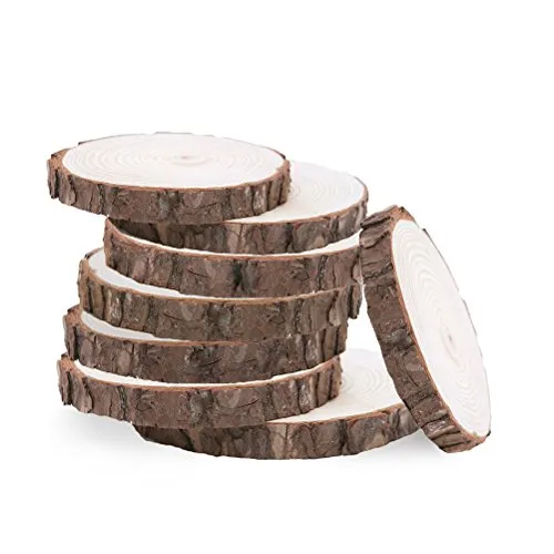 OUNONA - Dischetti rotondi, in legno naturale, diametro 8-10 cm, per decorazioni fai da te, centrotavola per matrimoni, confezione da 20