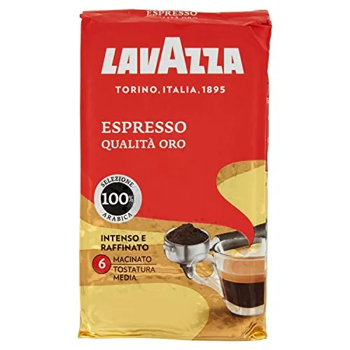 Lavazza Caffè Macinato per Macchina Espresso Qualità Oro - 4 Confezioni da 250 gr [1 Kg]