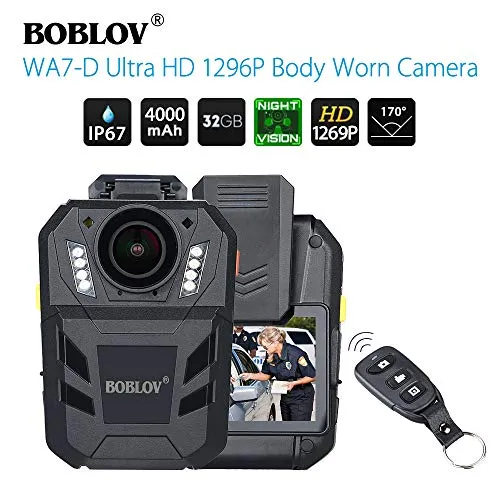 Boblov WA7-D Ultra HD 1296P 32GB 2.0"Video Camera DVR da Guardia della Polizia