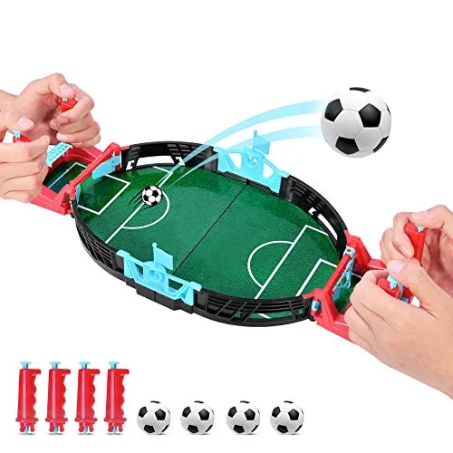 Kriogor Mini da Tavolo Gioco di Calcio, Mini Calcio Balilla Gioco Interessante da Tavolo Giocattoli Casuale Educativo Apprendimento Intelligente Giocattolo Regalo per Ragazzi Ragazze sopra 3 Anni