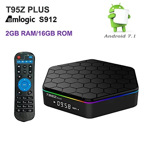 Hindotech 2GB RAM 16GB ROM T95Z Plus Amlogic S912 Octa Core Android TV BOX Media Player 4K HD 2.4G&5G WiFi BT4.0 Gigabit Lan Android 7.1 Smart TV Box