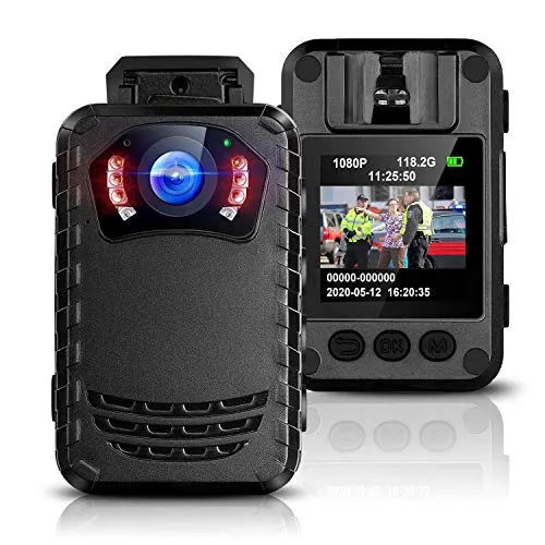 BOBLOV N9 Mini Body Camera Full HD 1296P Body Mounted Camera Small Portable Night Vision Police Body Camera For Daily Protection or Outdoor Travel Smallest Body Camera Model（Card not inlcuded）