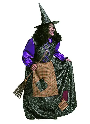 Stamco Costume da Vecchia BEFANA - Costumi di Carnevale Halloween Strega Maga megera arpia fattucchiera per Donna o Uomo Adulti Taglia Unica