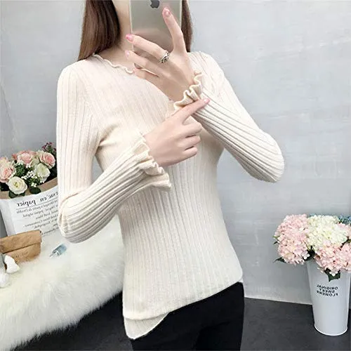 ZMSDSD Maglione Invernale Lavorato A Maglia da Donna A Strisce A Maniche Lunghe da Donna Coreano Maglione Pullover Tricot-ncx