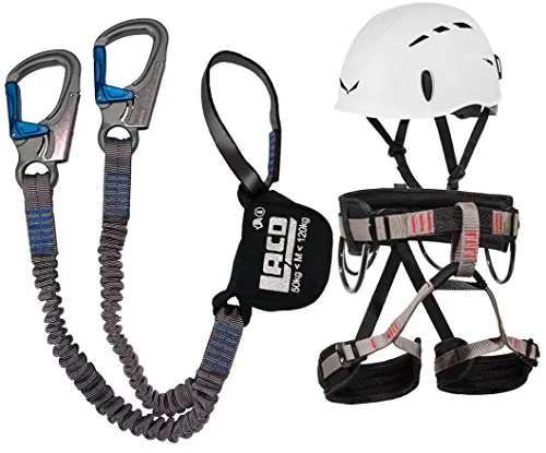 Set per arrampicate, LACD Ferrata Pro Evo, con cinghia LACD per principianti, casco Salewa Toxo incluso