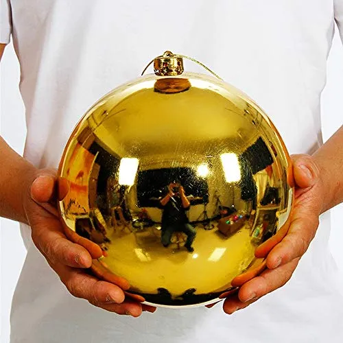 20 Cm di Diametro Sospensione Palla di Natale Plastica Infrangibile Ornamenti for Alberi di Natale Regalo (Colore : Gold)