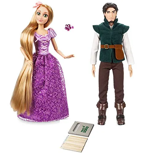 Price Toys Disney Princess Tangled Bambole | Rapunzel Doll Classic e Flynn Rider Doll Classic | Gift Set comprende colorazione Set (Rapunzel/Flynn Rider)