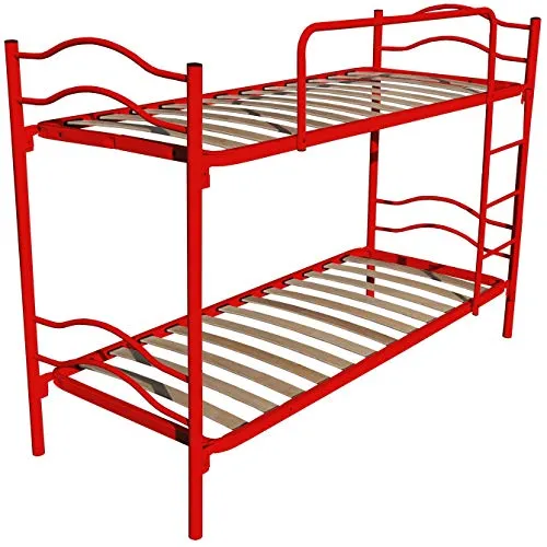 DOLCI SOGNI Letto A Castello SCOMPONIBILE Rosso con Rete A DOGHE 80X190