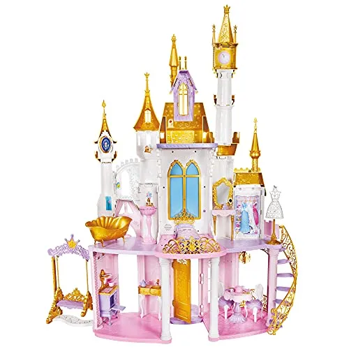 Hasbro Disney Princess Castello dei Sogni, casa delle bambole con mobili e accessori, fuochi d'artificio con luci e musica, giocattolo bambini dai 3 anni in su