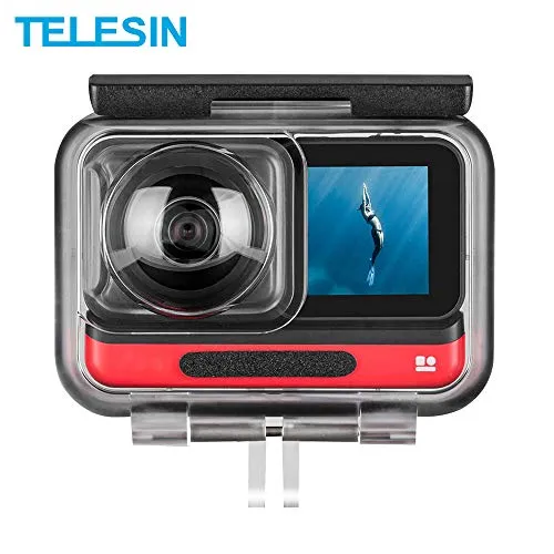 TELESIN 45M Custodia protettiva subacquea Custodia protettiva impermeabile per Insta360 ONE R / 4K 360 Edition Custodia per fotocamera Accessori (Per ONE R 4K)