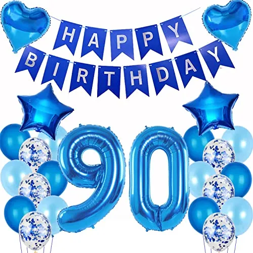 Palloncini 90 Anni Compleanno uomo blu decorazioni compleanno 90 anni uomo palloncini 90 anni uomo blu festa 90 Anni Palloncini Compleanno 90 anni Decorazione uomo palloncino 90 anni Decorazione