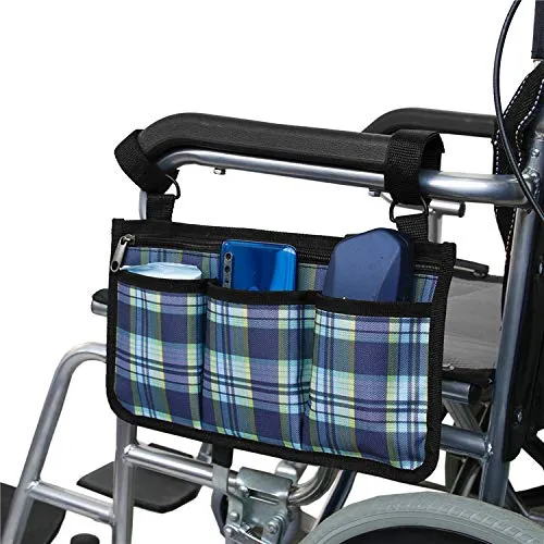 Zaino per sedia a rotelle Borsa per riporre il bracciolo laterale Multicolore per custodia da viaggio Tote Zaino impermeabile per la maggior parte dei camminatori di scooter-3
